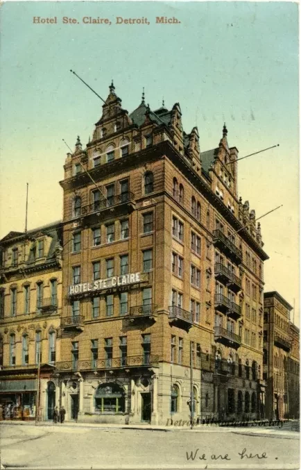 Postcard - Hotel Ste. Claire, Detroit, Mich.
