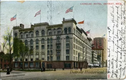 Postcard - Cadillac Hotel, Detroit, Mich.