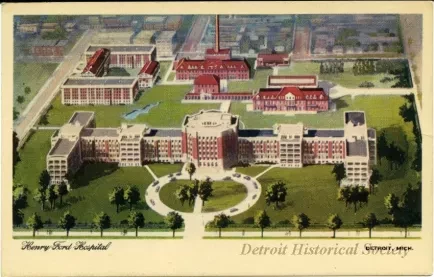 Postcard - Henry Ford Hospital, Detroit, Mich.