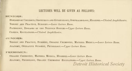 Calendar - University of Michigan Department of Medicine and Surgery Order of Exercises, Second Semester, 1889-90.