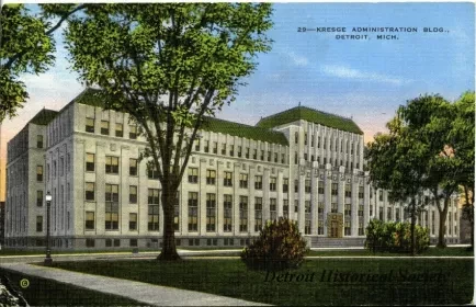 Postcard - Kresge Administration Bldg., Detroit, Mich.