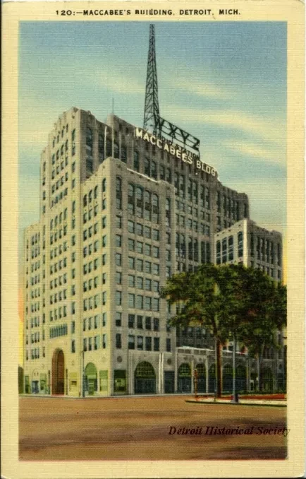 Postcard - Maccabee's Building, Detroit, Mich.