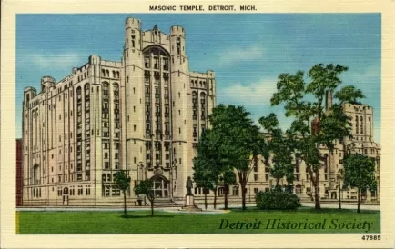 Postcard - Masonic Temple, Detroit, Mich.