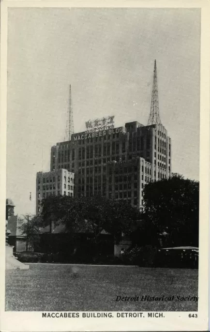 Postcard - Maccabees Building, Detroit, Mich.