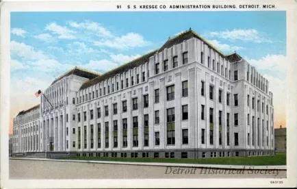 Postcard - S. S. Kresge Co. Administration Building, Detroit, Mich.