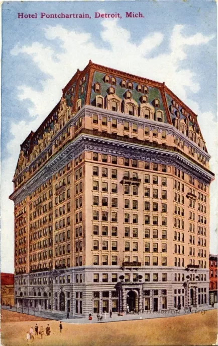 Postcard - Hotel Pontchartrain, Detroit, Mich.