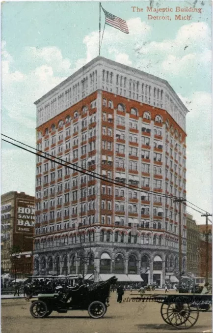 Postcard - The Majestic Building, Detroit, Mich.