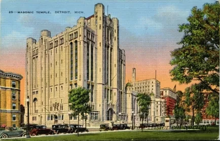 Postcard - Masonic Temple, Detroit, Mich.