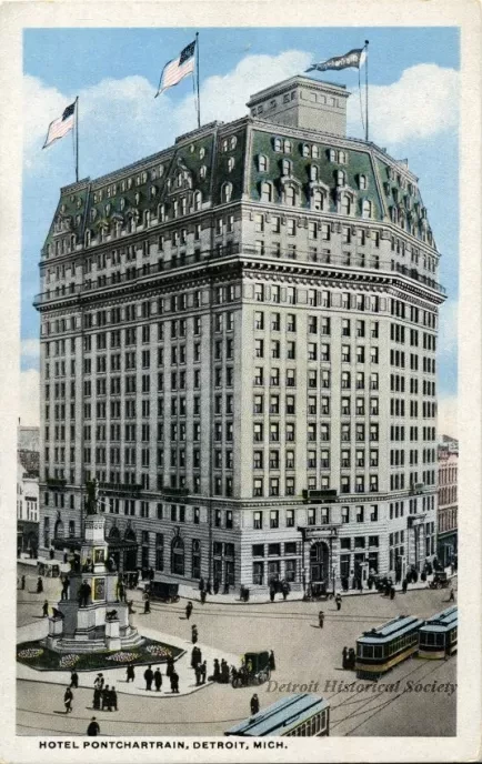 Postcard - Hotel Pontchartrain, Detroit, Mich.