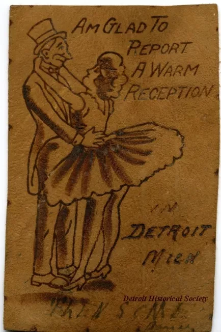 Postcard - Am Glad to Report a Warm Reception in Detroit Mich