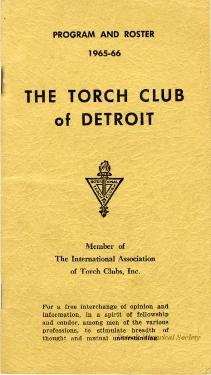 Roster - The Torch Club of Detroit, Program and Roster 1965-66