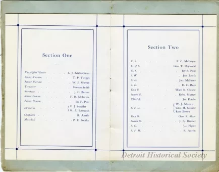 Program - Zion Lodge No. 1 F. & A.M. Past Master's Night, February 21, 1912