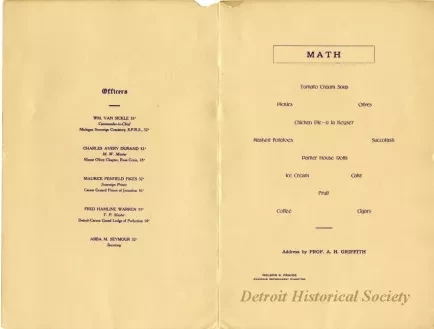 Program - Commandery Class, March, 1912