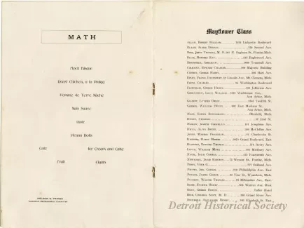Program - Mayflower Class, May, 1913
