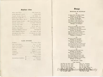 Program - Mayflower Class, May, 1913
