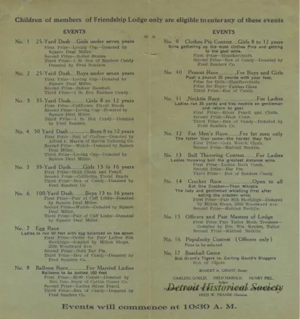 Program - Children's Excursion to Bob-Lo