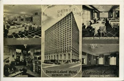 Postcard - Detroit-Leland Hotel, Detroit, Mich. - Detroit-Leland Hotel, Detroit, Mich.