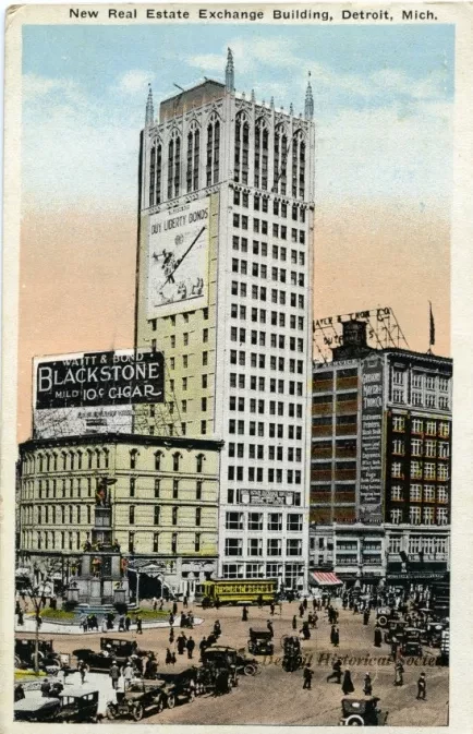 Postcard - New Real Estate Exchange Building, Detroit, Mich.