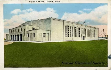 Postcard - Naval Armory, Detroit, Mich.