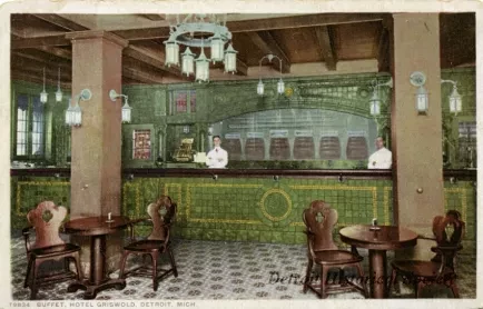Postcard - Buffet, Hotel Griswold, Detroit, Mich.