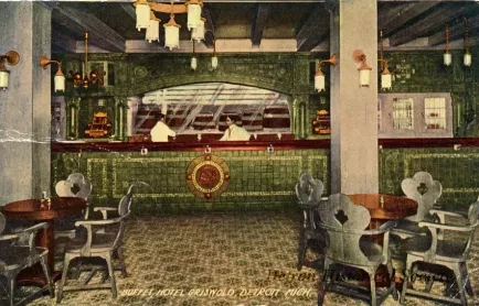 Postcard - Buffet, Hotel Griswold, Detroit, Mich.