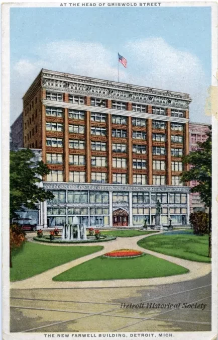 Postcard - The New Farwell Building, Detroit Mich.
At the Head of Griswold Street