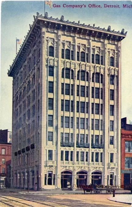 Postcard - Gas Company's Office, Detroit, Mich