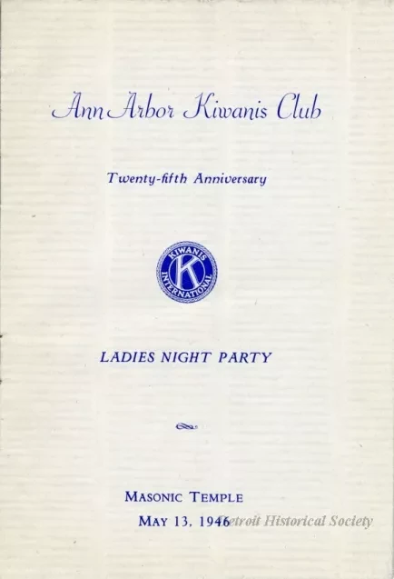 Program - Ann Arbor Kiwanis Club, Twenty-fifth Anniversary