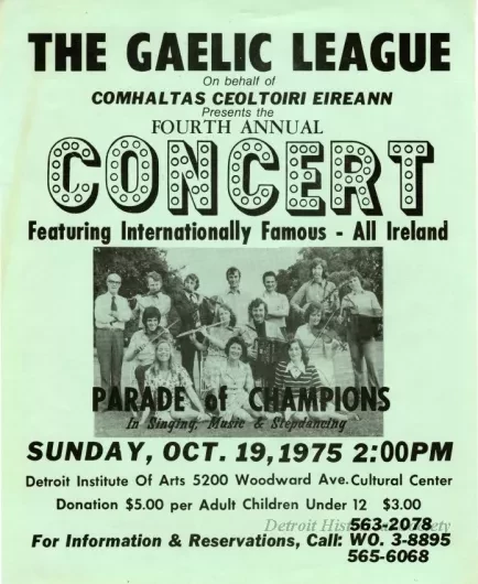 Flyer - The Gaelic League 
Fourth Annual Concert