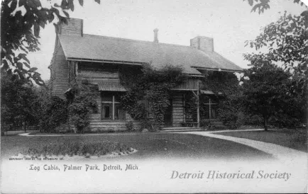 Postcard - Log Cabin, Palmer Park, Detroit, Mich.