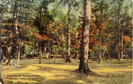 Postcard - Children's Playground, Palmer Park, Detroit, Mich.