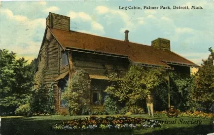 Postcard - Log Cabin, Palmer Park, Detroit, Mich.