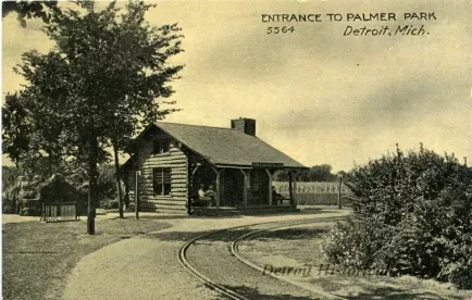 Postcard - Entrance to Palmer Park, Detroit, Mich.