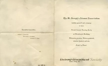 Invitation - St. Joseph's Alumni Association Second Annual Dancing Party