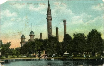 Postcard - Water Works Park and Lake, Detroit, Mich. - Water Works Park and Lake, Detroit, Mich.