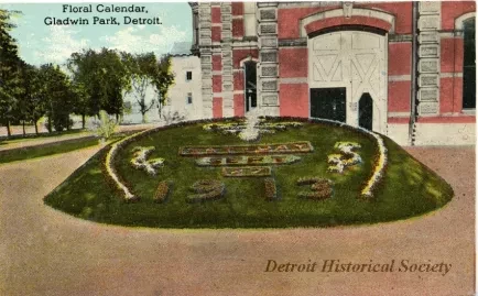 Postcard - Floral Calendar, Gladwin Park, Detroit.