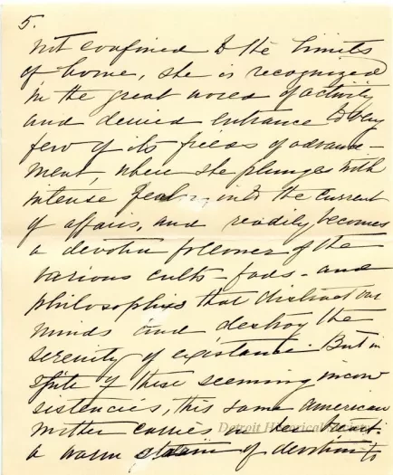 Letter - The American Mother in Detroit