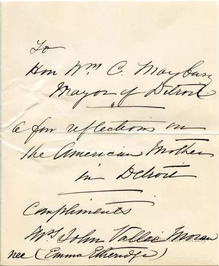 Letter - The American Mother in Detroit