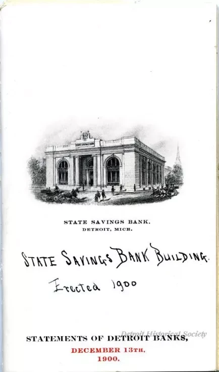Booklet - Statements of Detroit Banks, 
December 13th, 1900.