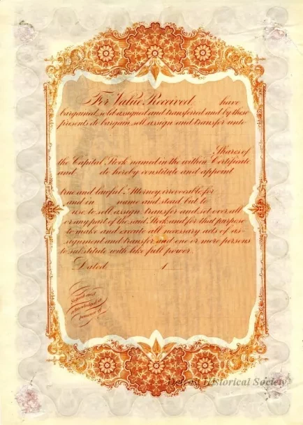 Certificate, Stock - Detroit, Rochester, Romeo & Lake Orion Railway