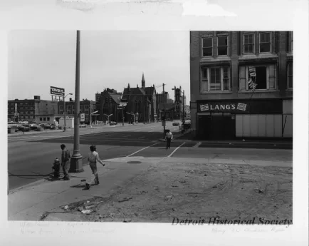 Print, Photographic - Woodward Ave Baptist Church, View from Sibley and Woordward