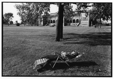 Print, Photographic - Man Sleeping in Front of Casino