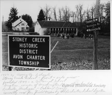 Print, Photographic - Stoney Creek School - front + side view - founded 1849 - a centennial school
