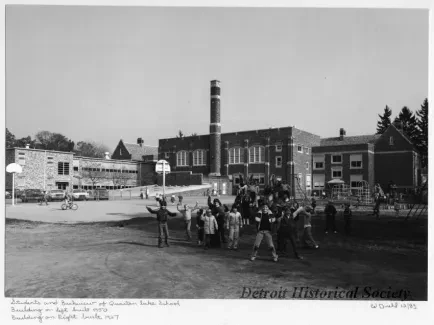 Print, Photographic - Students and Backview of Quarton Lake School