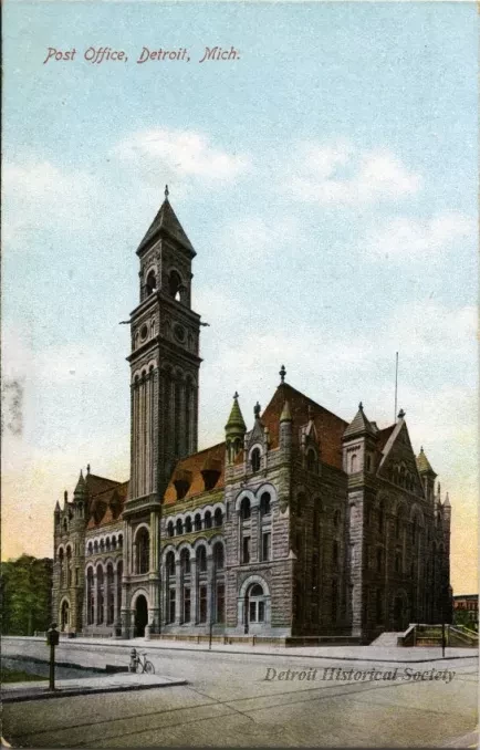 Postcard - Post Office, Detroit, Mich.