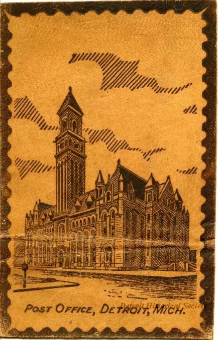 Postcard - Post Office, Detroit, Mich.