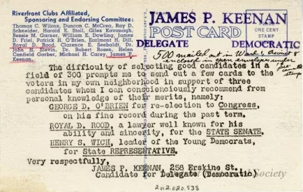 Postcard - Detroit Civic Center, Proposal of Riverfront Club Affiliated