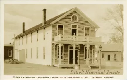 Postcard - Edison's Menlo Park Laboratory - Re-erected in Greenfield Village - Dearborn, Michigan