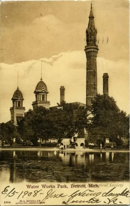 Postcard - Water Works Park, Detroit, Mich.