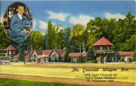 Postcard - The Covered Wagon Inn
12408 South Telegraph Rd., Taylor Center, Michigan